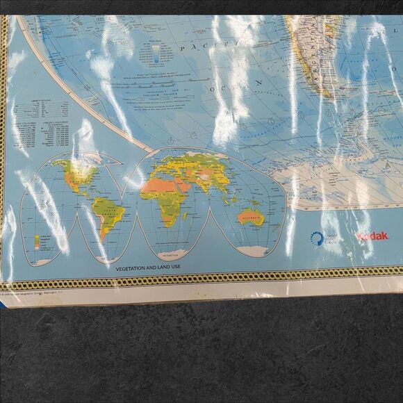 1998 National Geographic World Map 48x69 Large Vintage Classroom Wall Poster - Picture 16 of 16